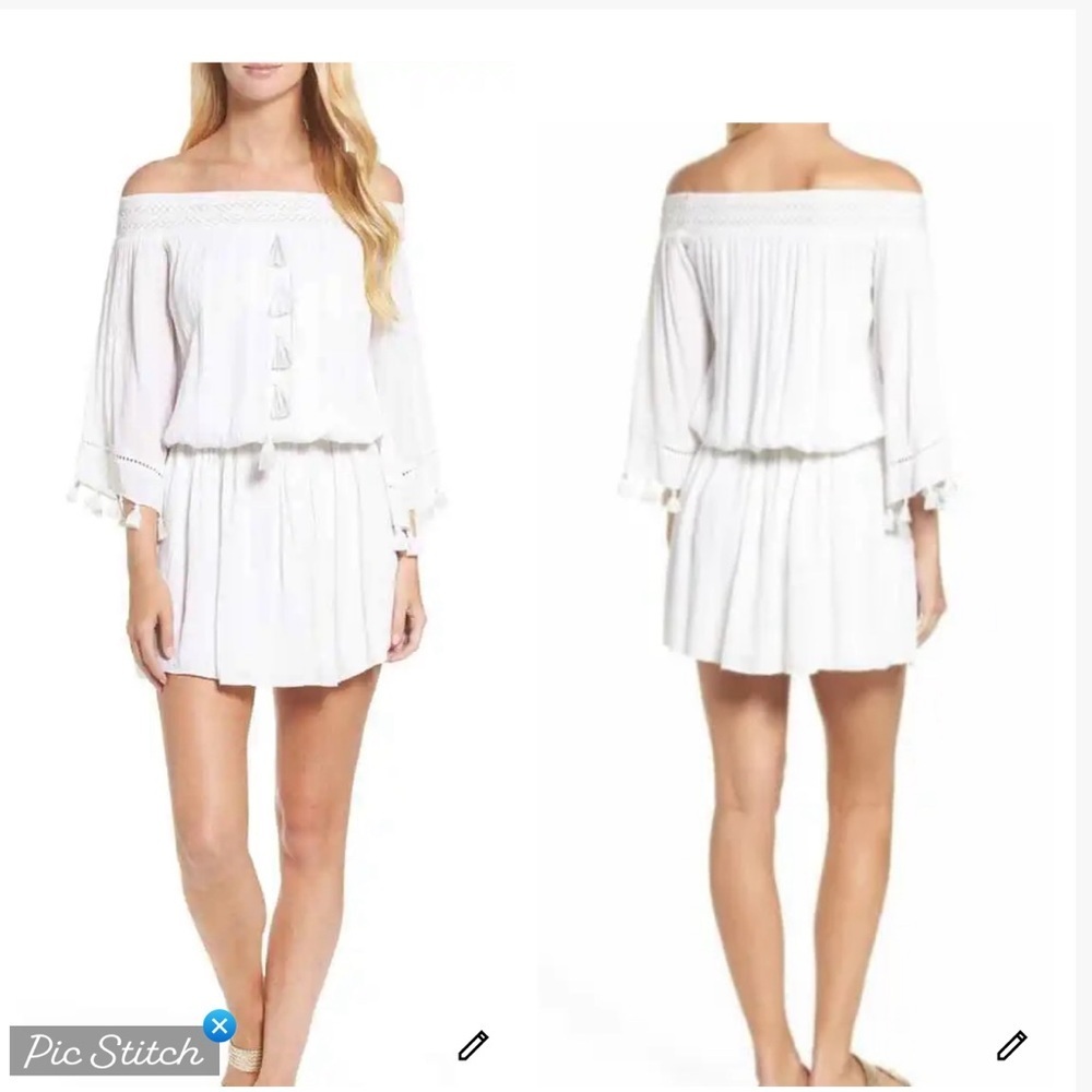 Lilly Pulitzer Joelle Off Shoulder Gauze Dress Resort White